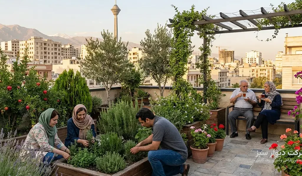 روف گاردن در تهران با بهترین گیاهان