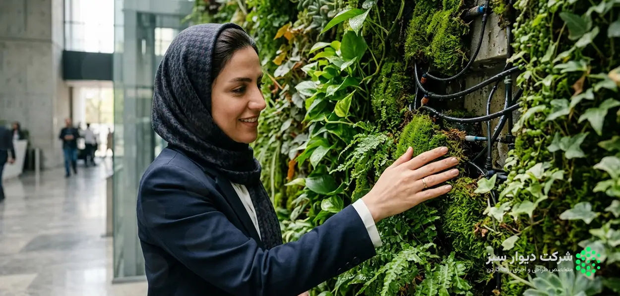 آبیاری گیاهان دیوارسبز داخلی با سیستم آبیاری قطرهای