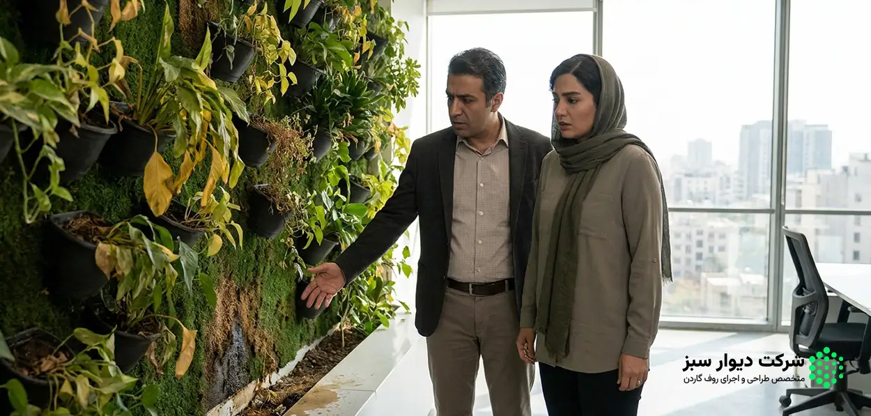 پژمرده شدن گیاهان دیوارسبز داخلی